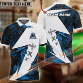 Maxcorners Billiard Ball 8 Flame Pattern Multicolor Option Customized Name, Team Name 3D Polo Shirt (4 Colors)