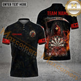 Maxcorners Darts Eagle Reaper Skull Pattern Multicolor Options Personalized Name, Team Name 3D Polo Shirt (4 Colors)