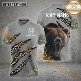Maxcorners Darts Bear Pattern Multicolor Options Personalized Name, Team Name 3D Polo Shirt (4 Colors)