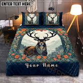 Maxcorners Majestic Deer Mountain Bedding Set 3D Print Custom Name