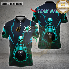 Maxcorners Bowling Metal Skull Bowling Multioptions Personalized Name, Team Name Unisex 3D Shirt (4 Colors)