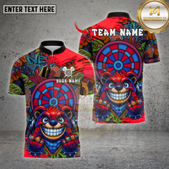 Maxcorners Darts Gangster Bear Design Multioptions Personalized Name, Team Name Unisex 3D Shirt (4 Colors)