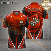 Maxcorners Darts Dragon Dartboard Thunder Pattern Multicolor Options Personalized Name, Team Name 3D Polo Shirt (4 Colors)