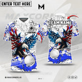 Maxcorners Golf Ball Premium Eagle USA Multicolor Custom 3D Polo Shirt (4 Colors)