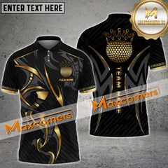 Maxcorners Customized Name Golf Crown Premium Ball Pattern Multicolor Option 3D Polo Shirt