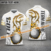Maxcorners Customized Name Golf Fire Premium Ball Pattern Multicolor Option 3D Polo Shirt