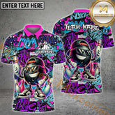 Maxcorners Bowling Ball & Pins Graffiti Funny Bowling Ball Multicolor Options Personalized Name, Team Name 3D Shirt (4 Colors)