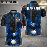 Maxcorners American Flag Thunder Eagle Golf Jersey Multicolor Option Customized Name, Team Name 3D Polo Shirt (4 Colors)
