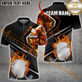 Maxcorners Golf Ball Fire Hexagon Multicolor Options Personalized Name, Team Name 3D Shirt (4 Colors)