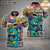 Maxcorners Darts Teddy Graffiti Multicolor Options Personalized Name, Team Name 3D Shirt (4 Colors)