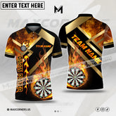 Maxcorners Darts Metal And Fire Flame Color Options Personalized Name, Team Name 3D Shirt (4 colors)