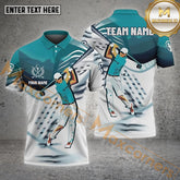 Maxcornera Golf Customized Name Player Multicolor Sport Jersey Pattern Custom 3D Polo Shirt (4 Colors)
