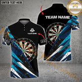 Maxcorners Darts Dartboard Cracked Multicolor Options Personalized Name, Team Name 3D Polo Shirt (4 Colors)