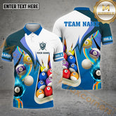 Maxcorners Billiard Light Ball 8 Flame Premium Jersey Sport Multicolor Options Personalized Name, Team Name 3D Polo Shirt (4 Colors)