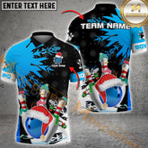 Maxcorners Bowling Ball And Pins Xmas Flower Snow Premium Multicolor Option Customized Name, Team Name 3D Shirt (4 colors)