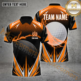 Maxcorners Golf Lightning Thunder Pattern Multicolor Option Customized Name, Team Name 3D Polo Shirt (6 Colors)