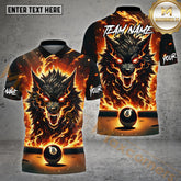 Maxcorners Billiard Fire 8 Ball Wolf Jersey Multicolor Options Personalized Name, Team Name 3D Shirt (4 Colors)
