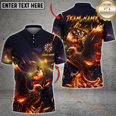 Maxcorners Darts Phoenix Dartboard Pattern Multicolor Options Personalized Name, Team Name 3D Polo Shirt (4 Colors)