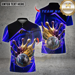 Maxcorners Bowling Shirts Custom Bowling Polo Shirt, Bowling Design, Personalized Bowling Polo for Men Women, Personalized Name Team 3D Shirt