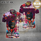 Maxcorners Bowling Multicolor Options Personalized Name, Team Name Unisex 3D Shirt