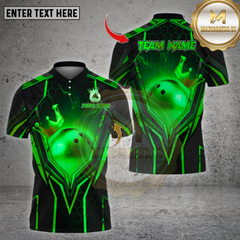 Maxcorners Bowling Multicolor Options Personalized Name, Team Name Unisex 3D Shirt