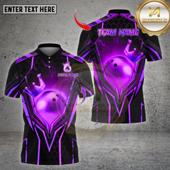 Maxcorners Bowling Multicolor Options Personalized Name, Team Name Unisex 3D Shirt