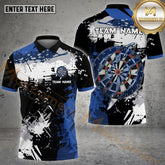 Maxcorners Darts Crack Dartboard Jersey Pattern Multicolor Options Personalized Name, Team Name 3D Polo Shirt (4 Colors)