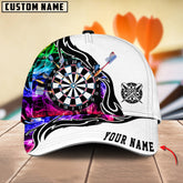 Maxcorners Flame Darts Pattern Multicolor Option Personalized Name 3D Cap (4 Colors)