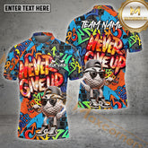 Maxcorners Never Give Up Golfer Personalized Name 3D Shirt (4 Color)