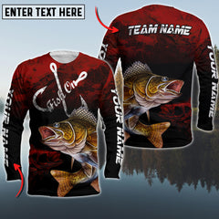 Maxcorner Walleye Fishing Personalized 3D Long Sleeve Shirt