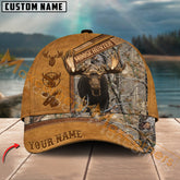 Maxcorners Moose Hunting Camouflage Pattern Personalized Name 3D Cap (5 colors)