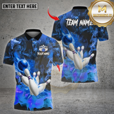 Maxcorners Bowling Smoke Lightning Strike Multicolor Options Personalized Name, Team Name Unisex 3D Shirt