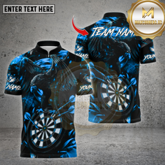 Maxcorners Darts Raven Crow Bullseye Multicolor Options Personalized Name, Team Name Unisex 3D Shirt