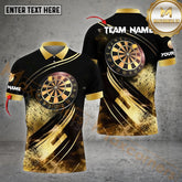 Maxcorners Darts Ultimate Golden Mutilcolor Options Personalized Name, Team Name 3D Polo Shirt (4 Colors)