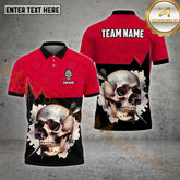 Maxcorners Darts Skull Arrow Dartboard Pattern Mutilcolor Options Personalized Name, Team Name 3D Polo Shirt (4 Colors)