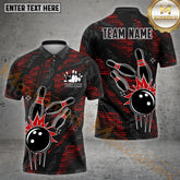 Maxcorners Dynamic Bowling Ball & Pins Jersey Multicolor Options Personalized Name, Team Name 3D Shirt (4 Colors)