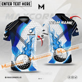 Maxcorners Golf Polo Shirt Jersey Sport Golf Fire Multicolor Custom 3D Polo Shirt