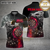 Maxcorners Darts Shirt Dark Wolf Skull Purple Flame Multicolor Options Personalized Name, Team Name Unisex 3D Shirt (4 Colors)