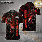 Maxcorners Fire Dragon Ball 8 Billiards Multicolor Option Personalized Unisex Shirt (4 Colors)