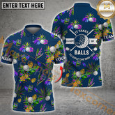 Maxcorners Tropical Golf Ball Pattern Multicolor Options Personalized Name, Team Name 3D Shirt (4 Colors)