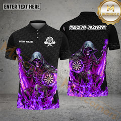 Maxcorners Darts Skull Personalized Name, Team Name 3D Shirt