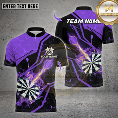Maxcorners Darts Shirt Flame With Dartboard Multioptions Personalized Name, Team Name Unisex 3D Shirt (4 Colors)
