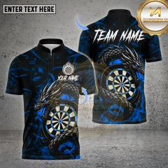 Maxcorners Darts Shirt Black Fire Dragon Dartboard Multioptions Personalized Name, Team Name Unisex 3D Shirt (4 Colors)