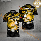 Maxcorner Bowling Ball & Pins Lightning Point Strike Multicolor Option Customized Name 3D Shirt (6 Colors)