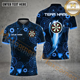 Maxcorners Darts Gear Pattern Dartboard Multicolor Options Personalized Name, Team Name 3D Polo Shirt (4 Colors)