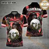 Maxcorners Golf Ball Reaper Grim Pattern Multicolor Option Customized Name, Team Name 3D Polo Shirt (4 Colors)