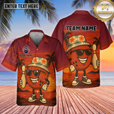Maxcorners Funny Bowling Ball Multicolor Customized Name, Team Name Hawaiian Shirt (4 Colors)
