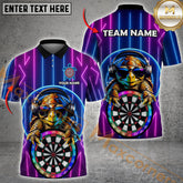 Maxcorners Darts Turtle Neon Vibes Multicolor Options Personalized Name, Team Name 3D Shirt (4 Colors)