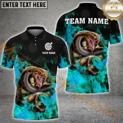 Maxcorners Darts Snake Fire Pattern Personalized Name, Team Name 3D Shirt (4 colors)