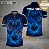 Maxcorners Bowling Cobra Lightning Multicolor Options Personalized Name, Team Name 3D Shirt (4 Colors)